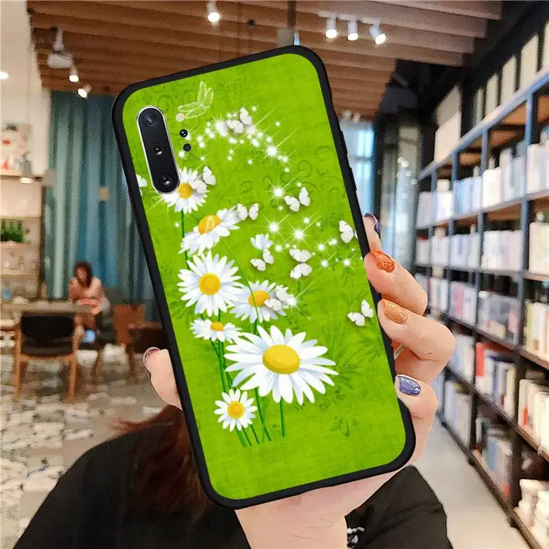 

Fashion daisy ins style flower Phone Case For Samsung A50 A51 A71 A20E A20S S10 S20 S21 S30 Plus ultra 5G M11 funda cover