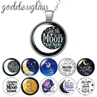 Круглый стеклянный кабошон I love you to the Moon and back, ожерелье с серебряным покрытием и хрустальным кулоном, ювелирное изделие в подарок