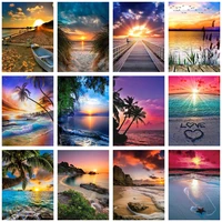 5d diy diamond painting new product landscape beach horse cross stitch embroidery sunset ocean home decoration holiday gift