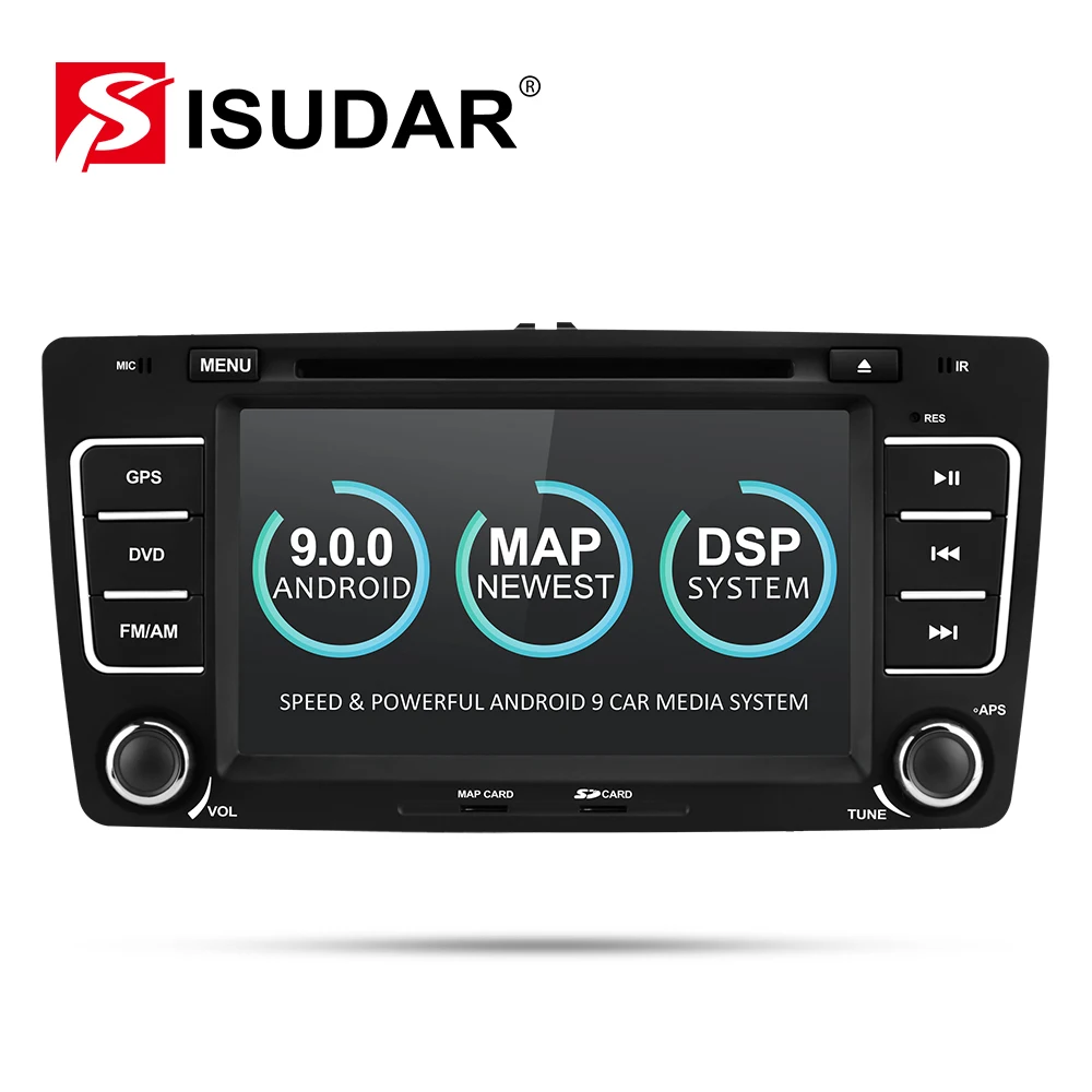 Isudar 2 Din Авто Радио Android 9 для SKODA Yeti/Octavia 2009 2010 2012 4 ядра Оперативная память 2G Автомобильный мультимедийный DVD видео плеер gps DVR