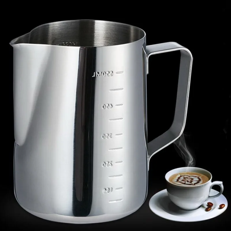 

Factory direct sales stainless steel pull cups, pointed mouth pull cylinders, coffee milk tea cups, internal and external scale