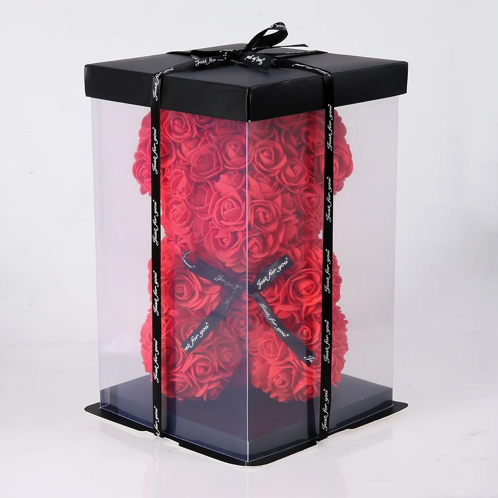 Мишка Роза Тедди 25 см в коробке|Искусственные и сухие цветы| |