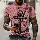 Мужская футболка с 3D-принтом, 2021, повседневный уличный топ с круглым вырезом, с коротким рукавом, дышащая, большого размера, XXS-6XL