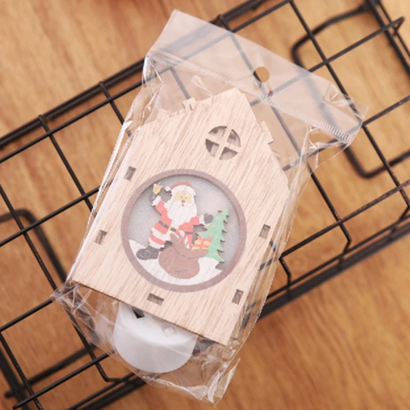 Рождественские украшения милый светящийся маленький деревянный дом висячие для