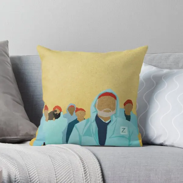 

Team Zissou Printing Throw Pillow Cover Square Throw Fashion Anime Soft Cushion Bedroom Office Car Waist Pillows not include