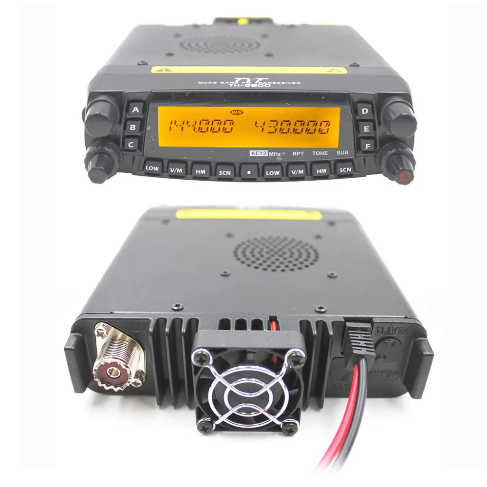 TYT TH9800 TH-9800 Mobile Transceiver Automotive Radio Station 50W Repeater Scrambler Quad Band V/UHF Car Truck Radio with Cable