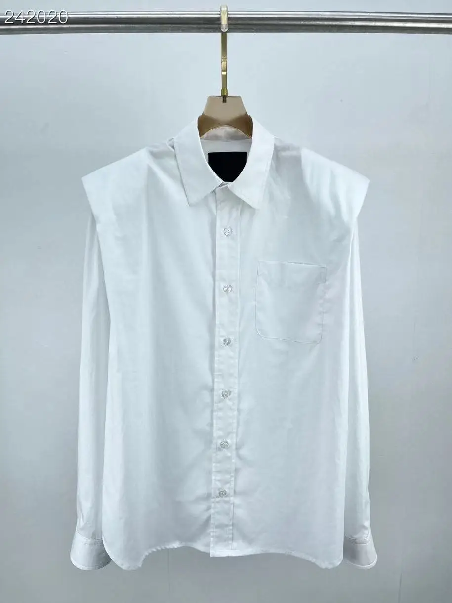 

Fyion Women's Solid White Blouse Turn down Collar Long Sleeve Vintage Single Breasted Shirt and Tops 2021 Autumn