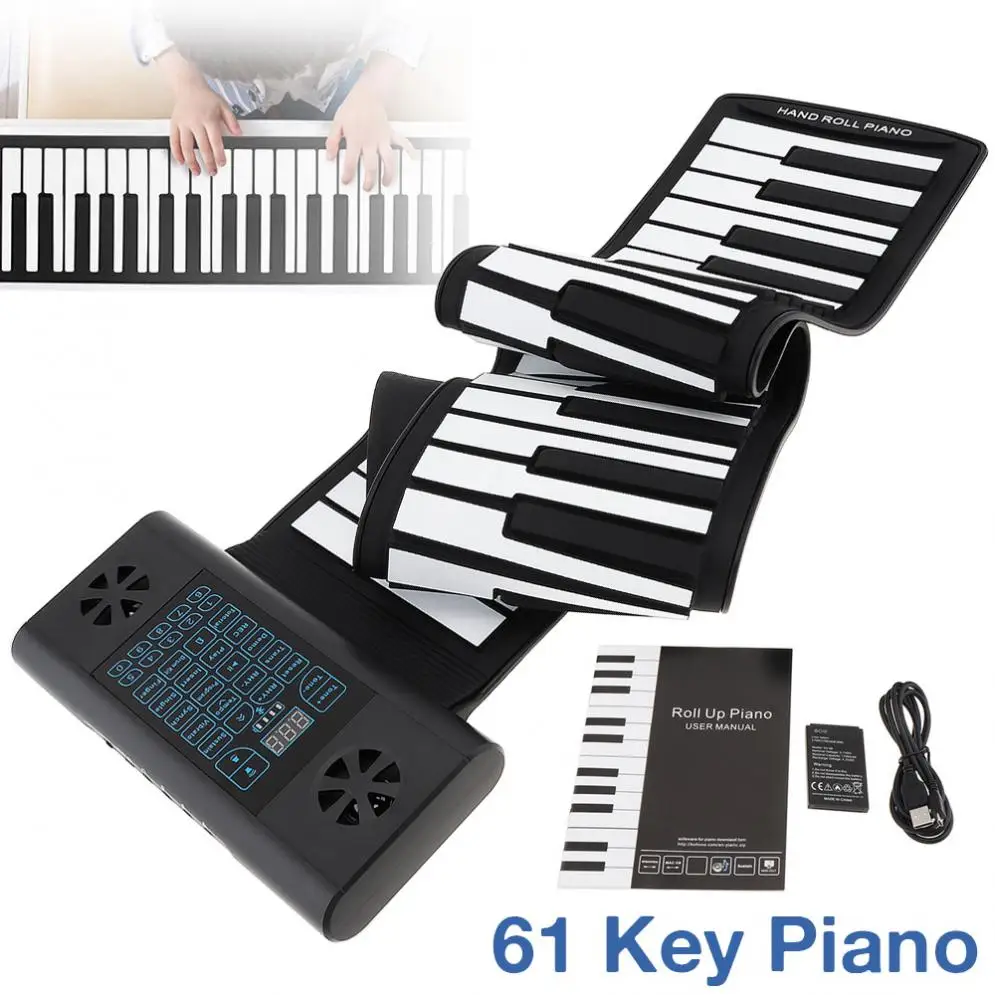 61 клавиша MIDI рулон электронное пианино силиконовая Гибкая клавиатура орган