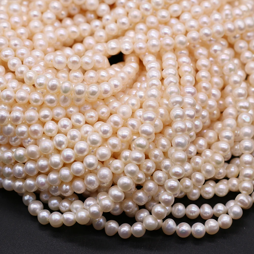 Natural Freshwater Quality Pearl White Punch Loose Beads Loose Pearls For DIY Charm Bracelet Necklace Jewelry Accessories Making
