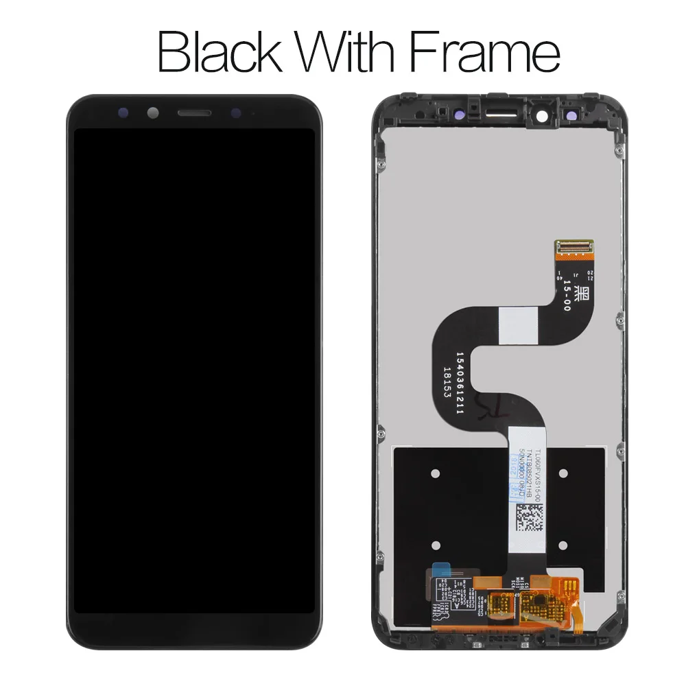 Black with Frame 5,9" для Xiaomi Mi A2 ЖК-дисплей дигитайзер сенсорный экран панель для Xiaomi Mi 6X ЖК-дигитайзер Запасные части для ремонта - Цвет: Black with Frame