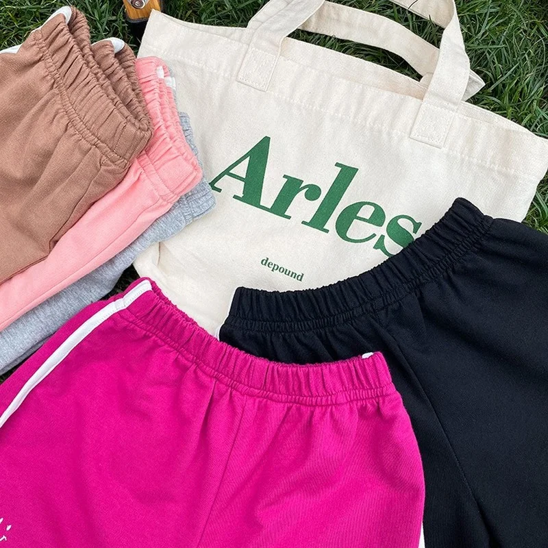 

Children Casual Short Summer New Arrival Smiley Embroidered Beach Shorts Toddler Kids Cotton Pants