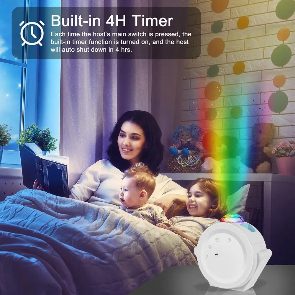 

High Quality WiFi LED Night Light Projector Starry Projection Ocean Wave 6 Colors 360Degree Rotating Night Lamp