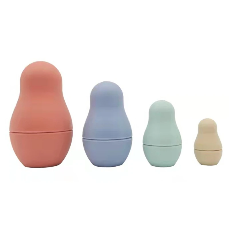 

Kids Brain Game Silicone 4 Pieces Matryoshka Toy Russian Doll Accessories Educational Play Preschool Table Toy Best Gift