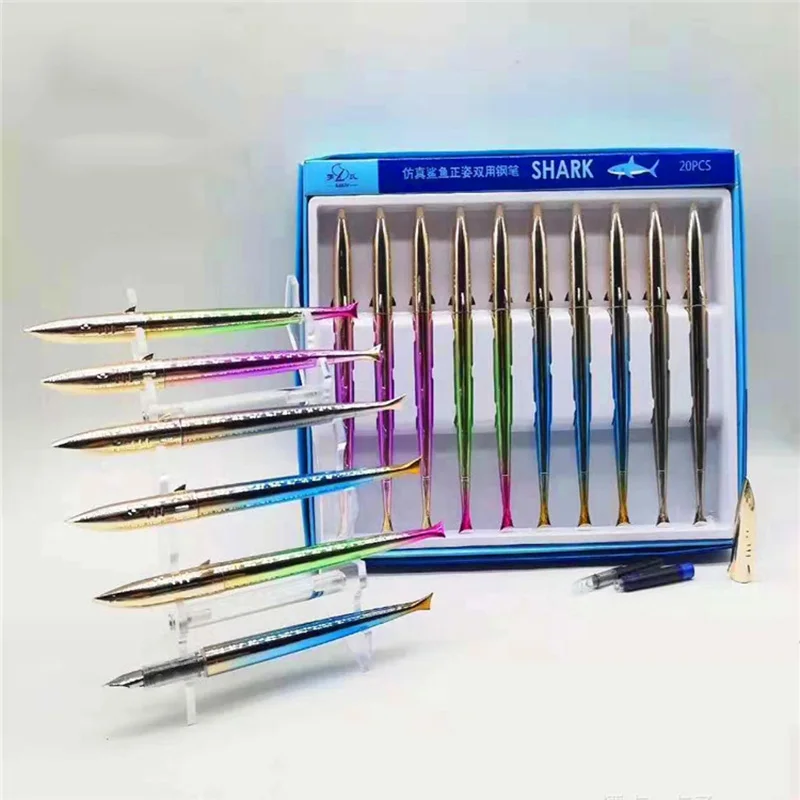 1 шт. милый градиент 0 38 мм авторучка каваи акула форма для письма школы офисные