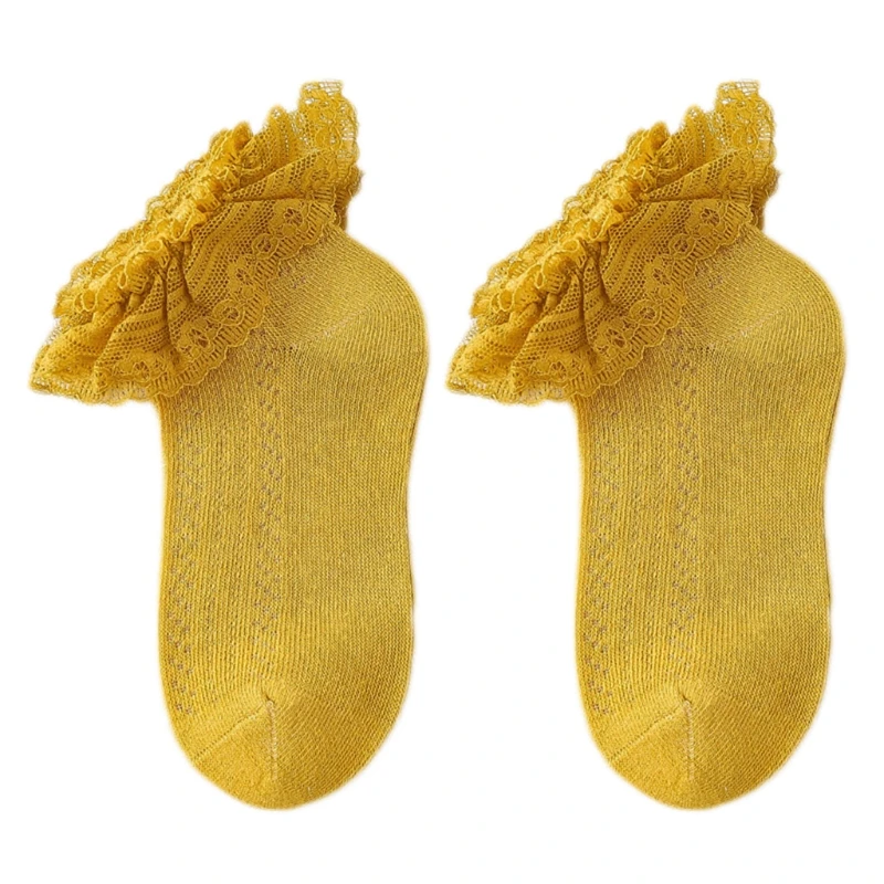 

Kids Baby Girls Sweet Ruffle Lace Trim Cotton Socks Mesh Toddler Dance Hosiery 54DF