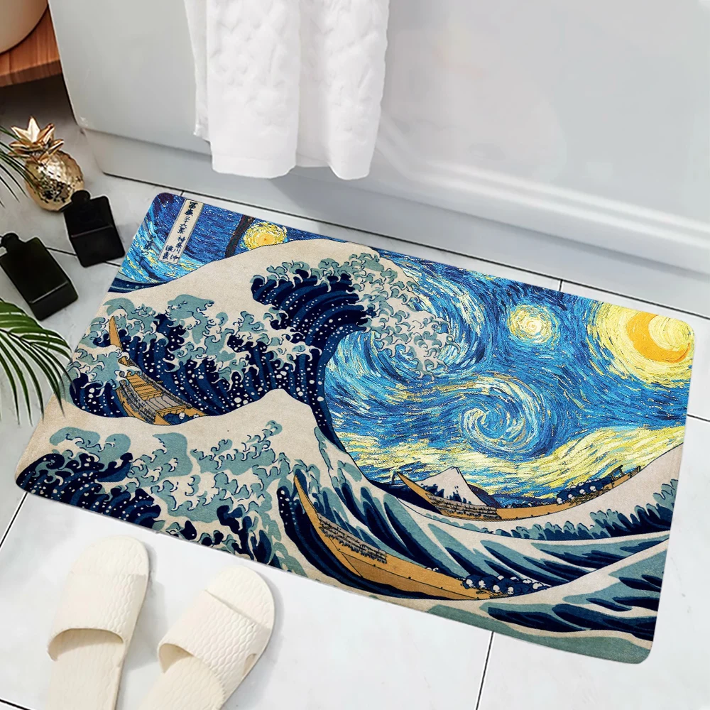 

CLOOCL Ukiyo E Kanagawa Surfing Doormat Decorate Doormat for Home Indoor Bedroom Toilet Non-slip Kitchen Mats Drop Shipping