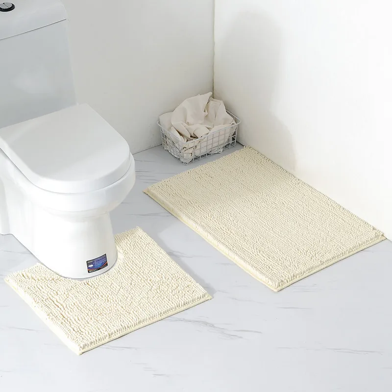 TONGDI Bathroom Carpet Toilet Seat Cushion Mats Soft Shower Microfiber Chenille Suede Non-slip Sop Rug Decoration ForBathroom enlarge