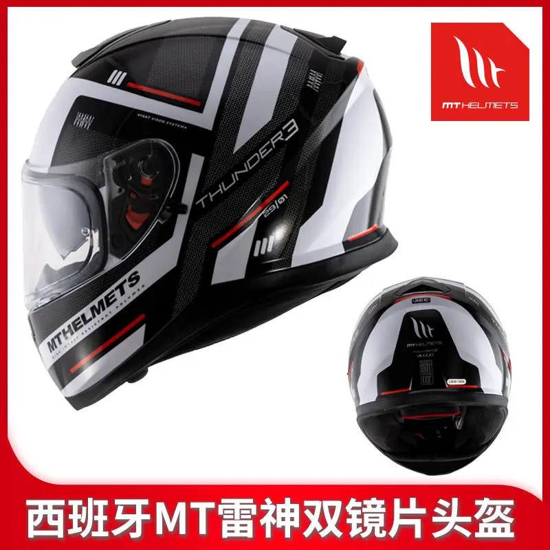 Испания MT ТОР 3 мотоцикл шлем полное мужского и женского пола с двойными линзами