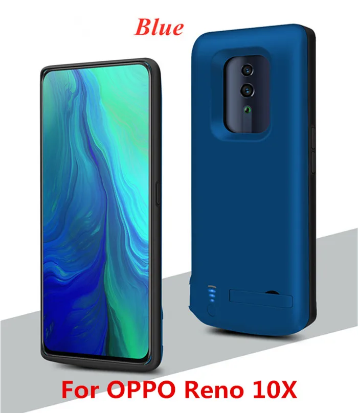 Blue 5000 мАч запасной внешний аккумулятор чехол для OPPO Reno 10X power Case расширенное зарядное устройство для аккумулятора чехол power Bank чехол для телефона - Цвет: Blue