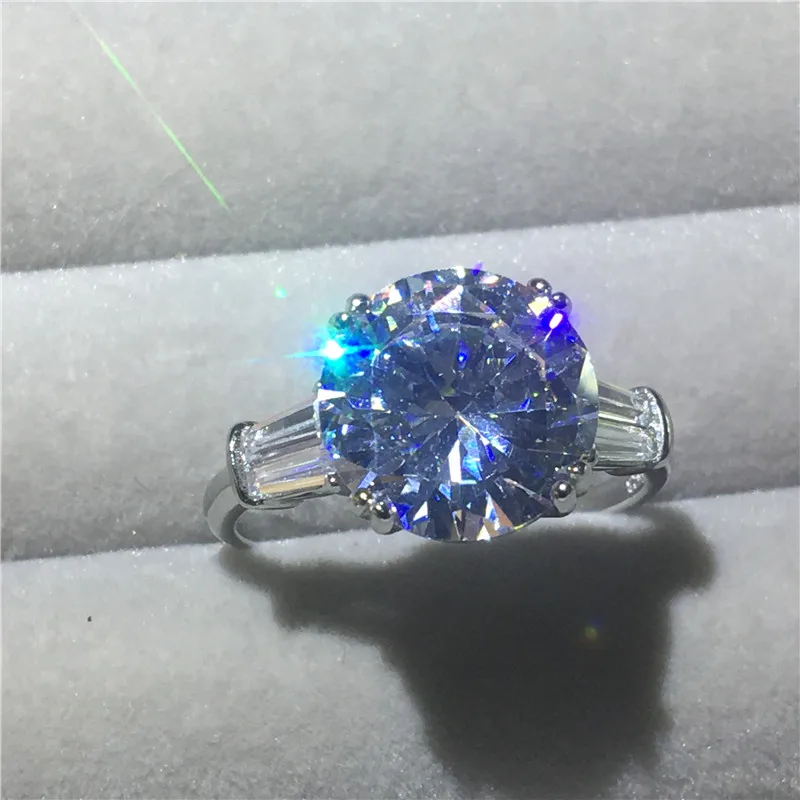 Round cut Choucong, массивное кольцо, различные режущие AAAAA cz 925 пробы, серебряные обручальные кольца для мужчин и женщин, ювелирные изделия - Цвет основного камня: Round cut