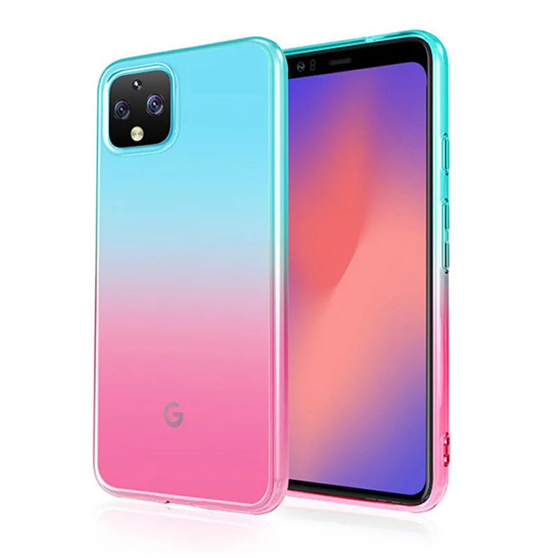 Силиконовый мягкий чехол с градиентом для Google Pixel 4 3a xl кристально прозрачный