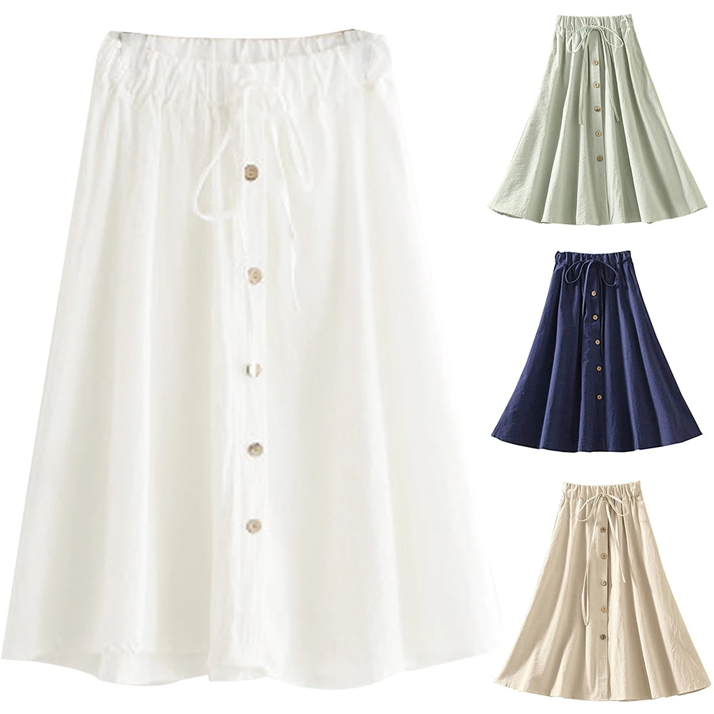 Женская Плиссированная Юбка миди LITTHING трапециевидная До Колена с высокой талией