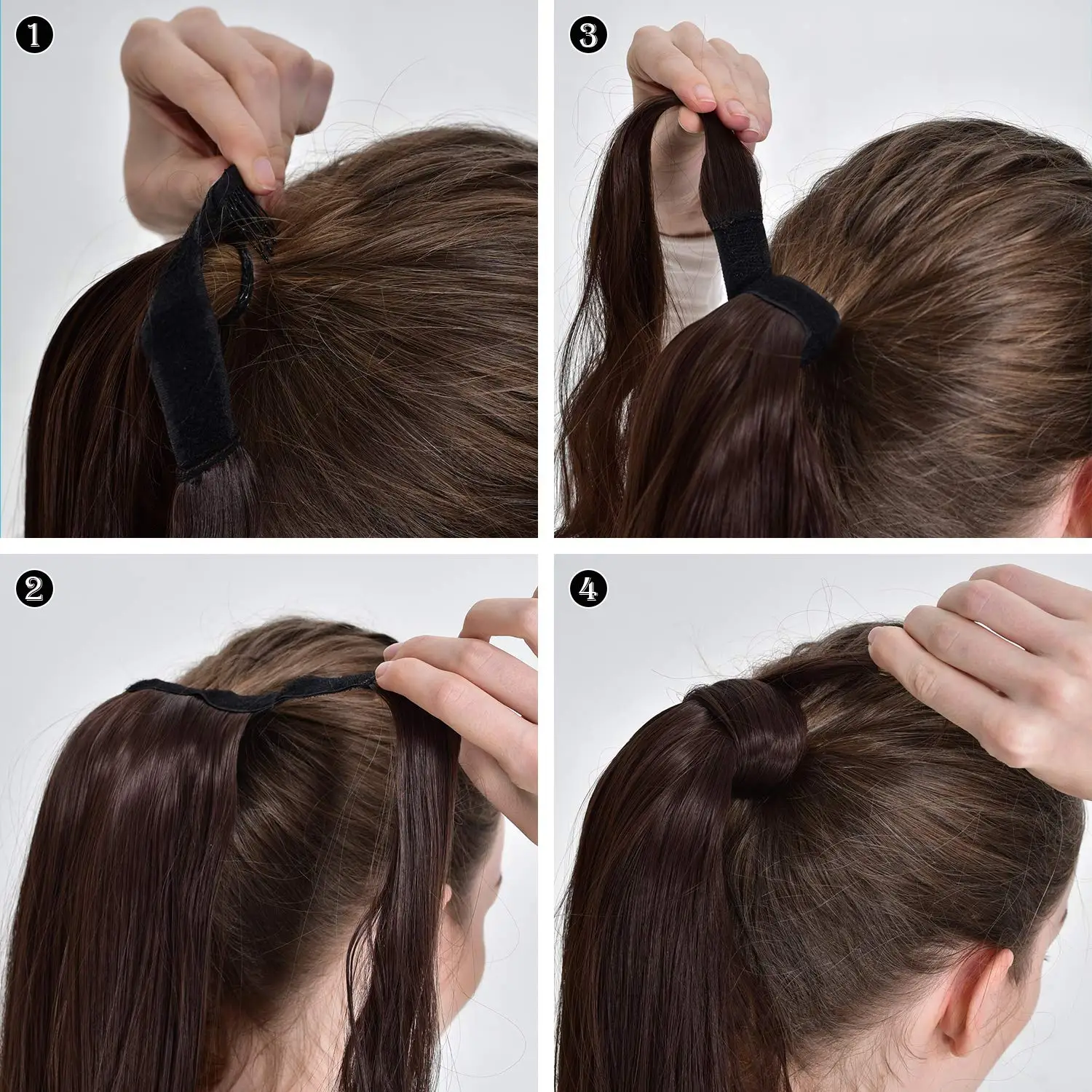

LISIHAIR Long Curly/Straight Clip in Hair Tail Nature False Ponytail Hairpiece With Hairpins Synthetic Ponytail Hair Extension