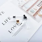 Прозрачный стеклянный флакон-капельница с черной крышкой, 50 шт.лот, 10 мл, 15 мл, 20 мл