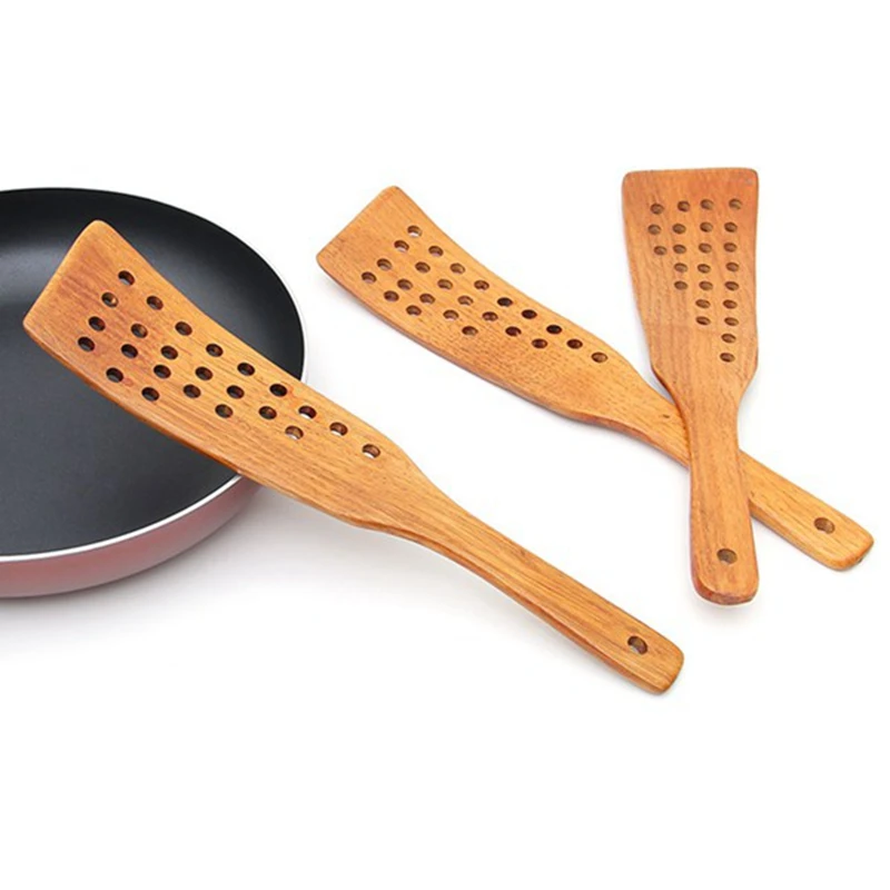 

4 Pcs Wooden Spatula Non-Stick Cookware for Cooking Pan Rice Spoon Kitchen Cooking Tool Frying Steak Shovel