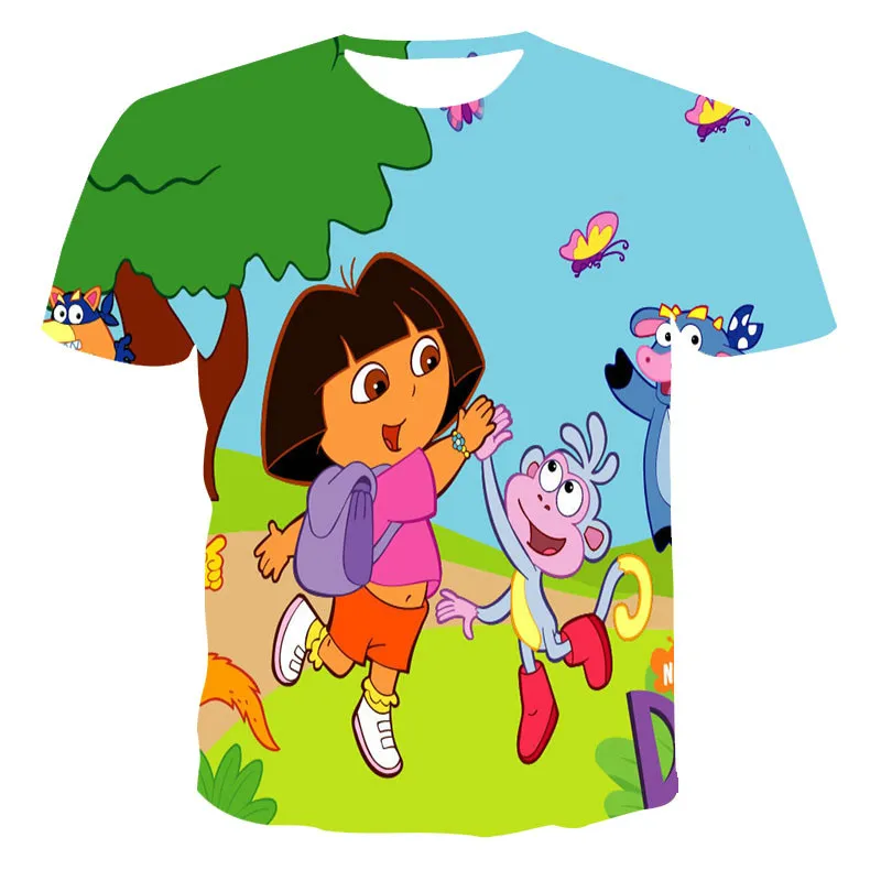 

Dora Explorer-Children's Cartoon T-Shirt Fashionable Cute 3D Printing Boy Clothes 2021