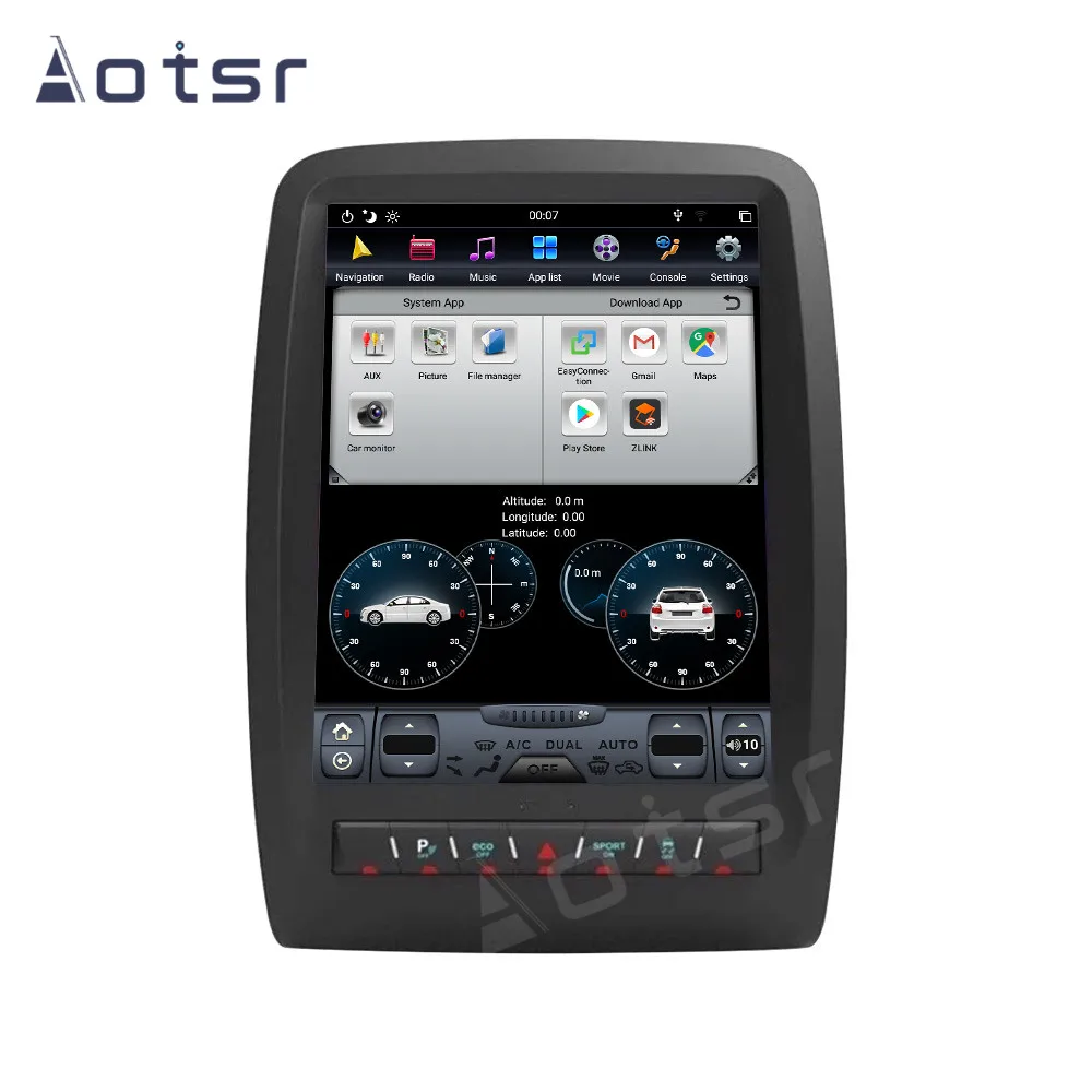AOTSR Android 9 4 + 64G 12 1 дюймов PX6 головное устройство для Dodge Durango 2012 2019 Автомобильный GPS