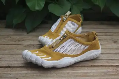 Туфли женские с 5 пальцами натуральная кожа сетчатые дышащие Нескользящие для