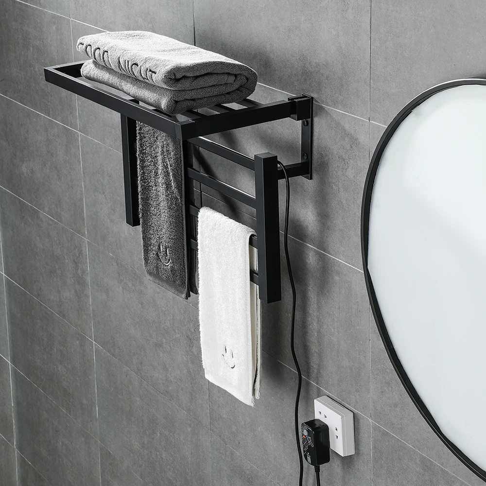 bathroom electric bath towel warmer heating towel shelf rack towel dryer shelf heated towel rack for bathroom accessories free global shipping