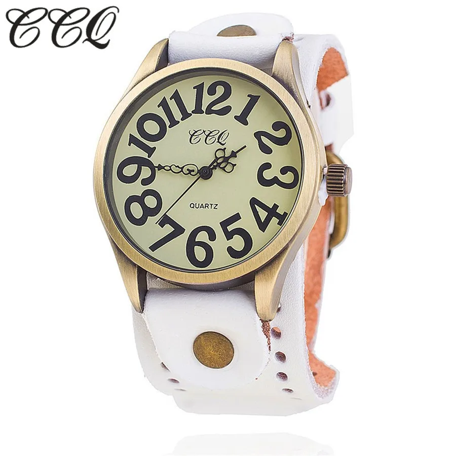 

Vintage Geneva Mens Wrist Watch White Genuine Cowhide Strap Outdoor Digital women's Quartz Watch Zegarek męski Dropshipping Gift