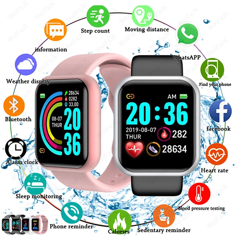 

2020 Smart Watches Men Women D20 Smart Watch Blood Pressure Monitor Sports Fitness Bracelet Smartwatch For Android