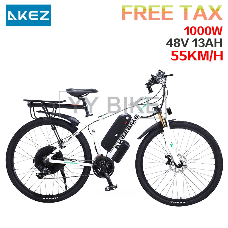

AKEZ 1000W Brushless Motor Adult Electric Bike 29 Inch Wheel 48V 13AH 55KM/H 21 Speed E-bike Ebike Mountain Mobility Bicycle