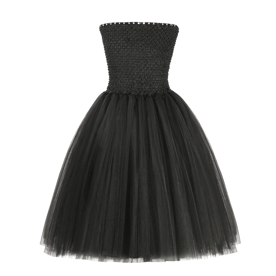 Maleficent Halloween Evil Queen Costume Kids Girl Witch 2 Tutu Dress with Horns Fairy Children Clothes 2-12T for Girl Kids Party