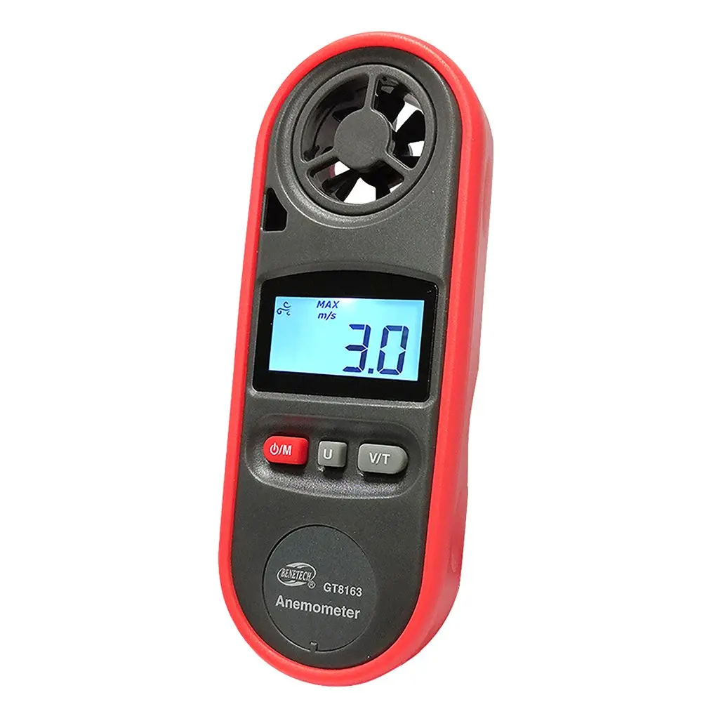 

Портативный мини Анемометр GT8163 стандартного интеллектуального типа с крыльчаткой, цифровой анемометр температуры ветра