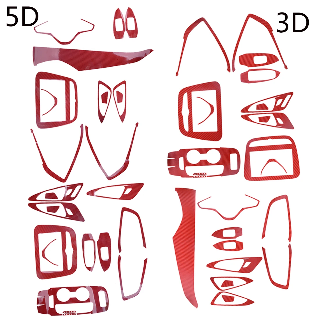 

1 Set Red LHD Car Interior Decor Trim Sticker Door Handle Gear Air Panel Fit for Chevrolet Malibu 2016 2017 2018 2019 3D/ 5D