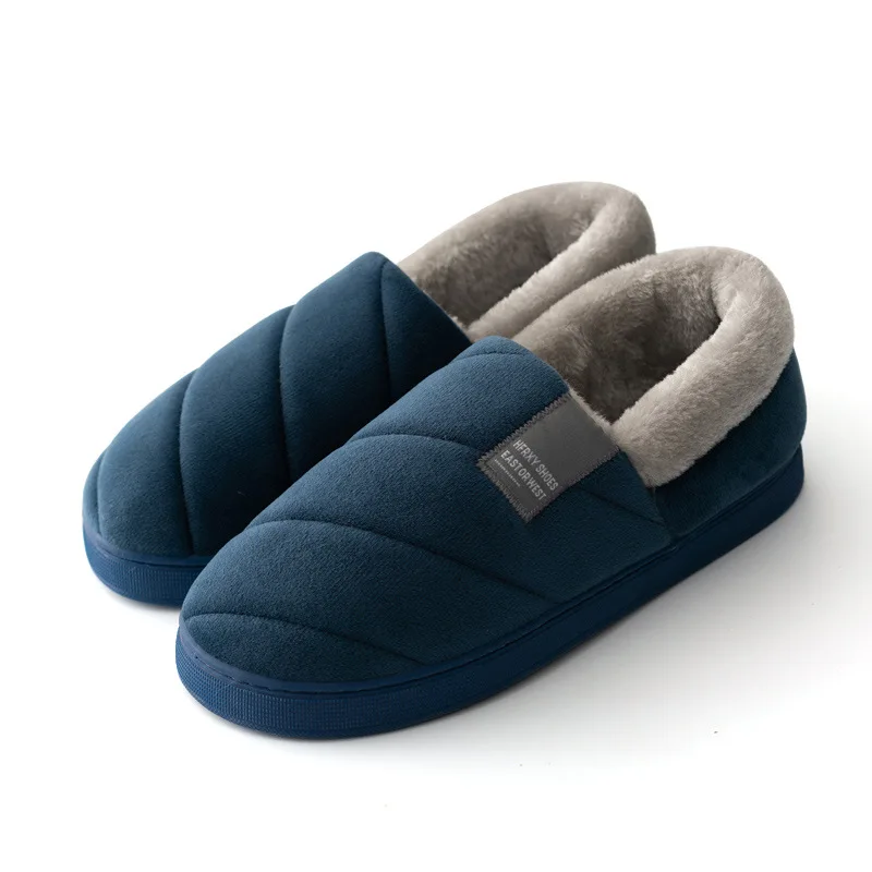 Men Women Indoor Slippers Winter Soft Warm Home Slippers Short Plush Home Non-slip Warm Couple shoes Men Large Size 36-47