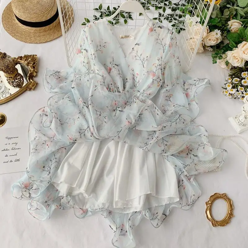 2019 новые модные женские платья сплошное шифоновое платье с цветочным принтом