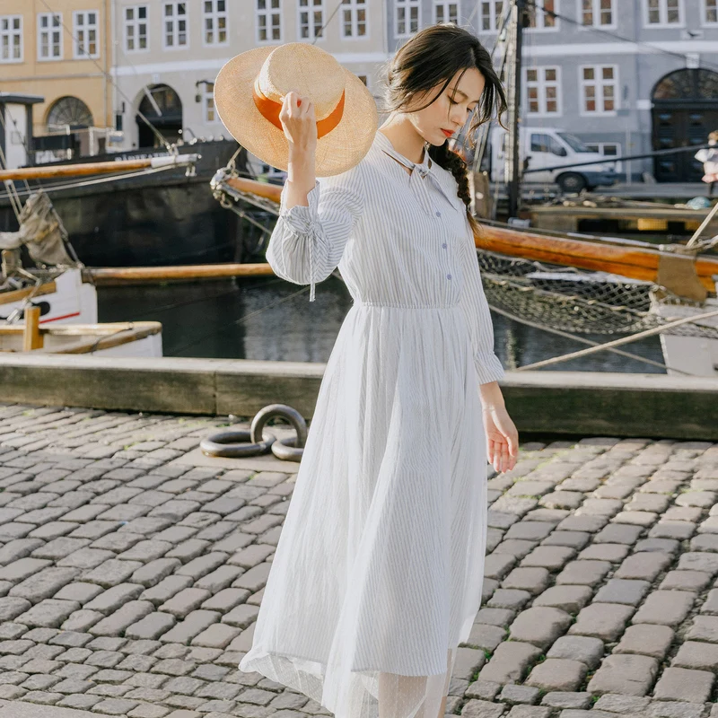 INMAN весеннее литературное платье в стиле ретро со шнуровкой и v-образным вырезом |