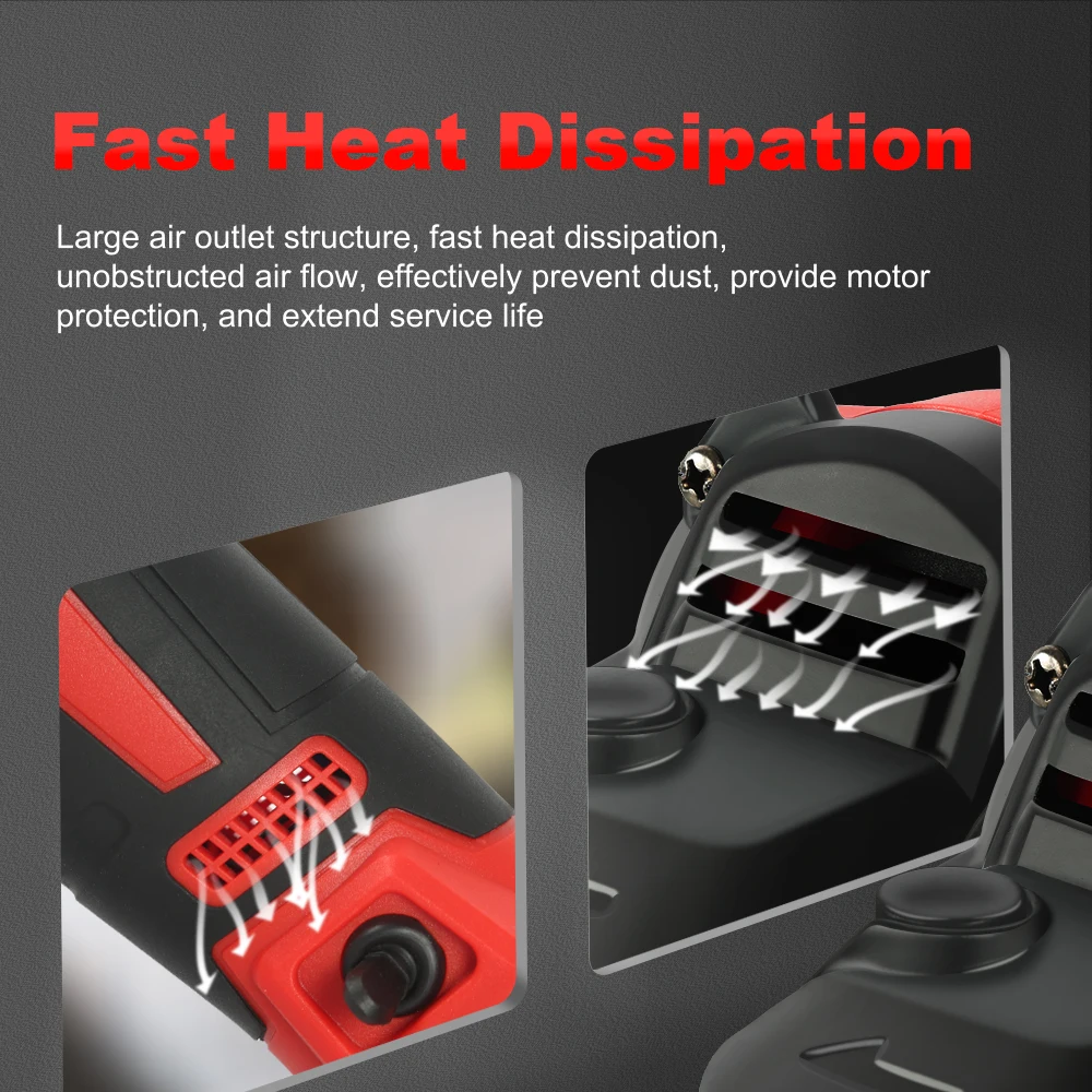 

Abeden 4Speed Brushless Electric Angle Grinder Grinding Machine Cordless DIY Woodworking Power Tool for 18V Makita Battery