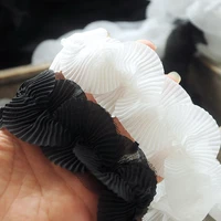 1m high quality lace fabric trim black white lace 5cm applique ribbon chiffon lace materials for sewing craft collar dresses q04