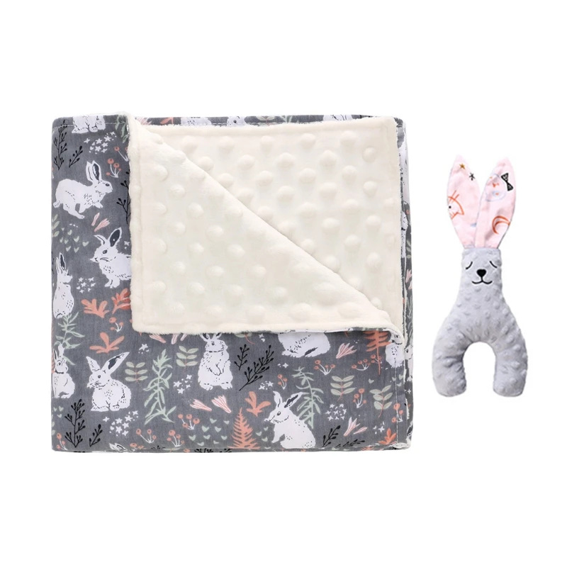 

110x140cm Baby Appease Blanket + Doll Set Newborn Soft Warm Air Conditioner Swaddle Wrap Bedding Kids Bath Towel Children DXAD