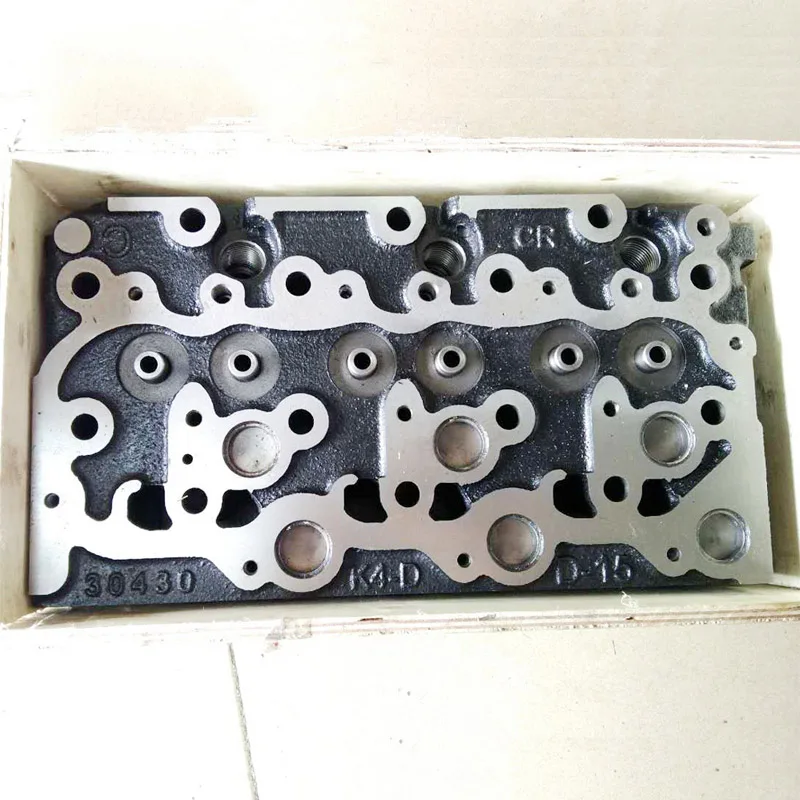 

Free Shipping Complete Cylinder Head For Kubota D1703 Engine New Model With 4 Water-holes