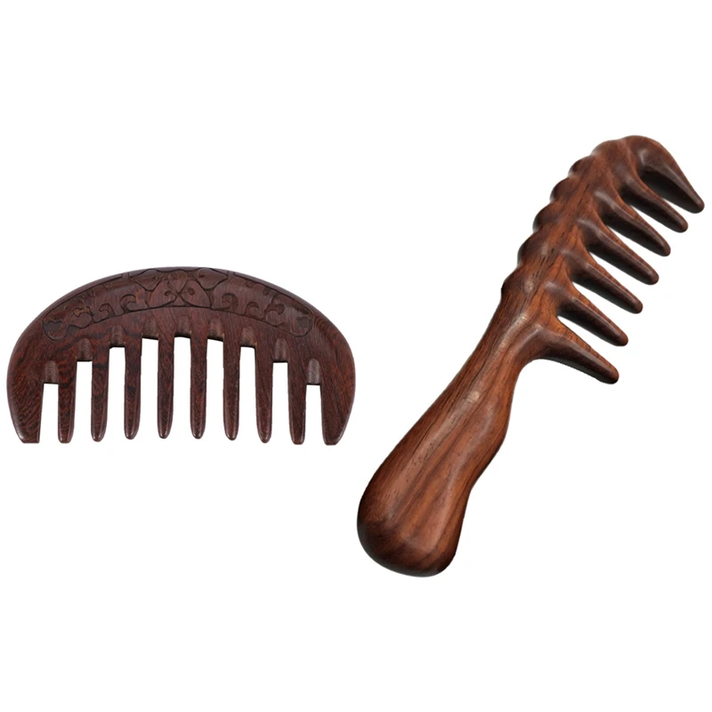 

HAEGER 2 Pcs Wood Comb Wooden Hair Comb Natural Comb-Anti Static Massage Hair Comb, A & B