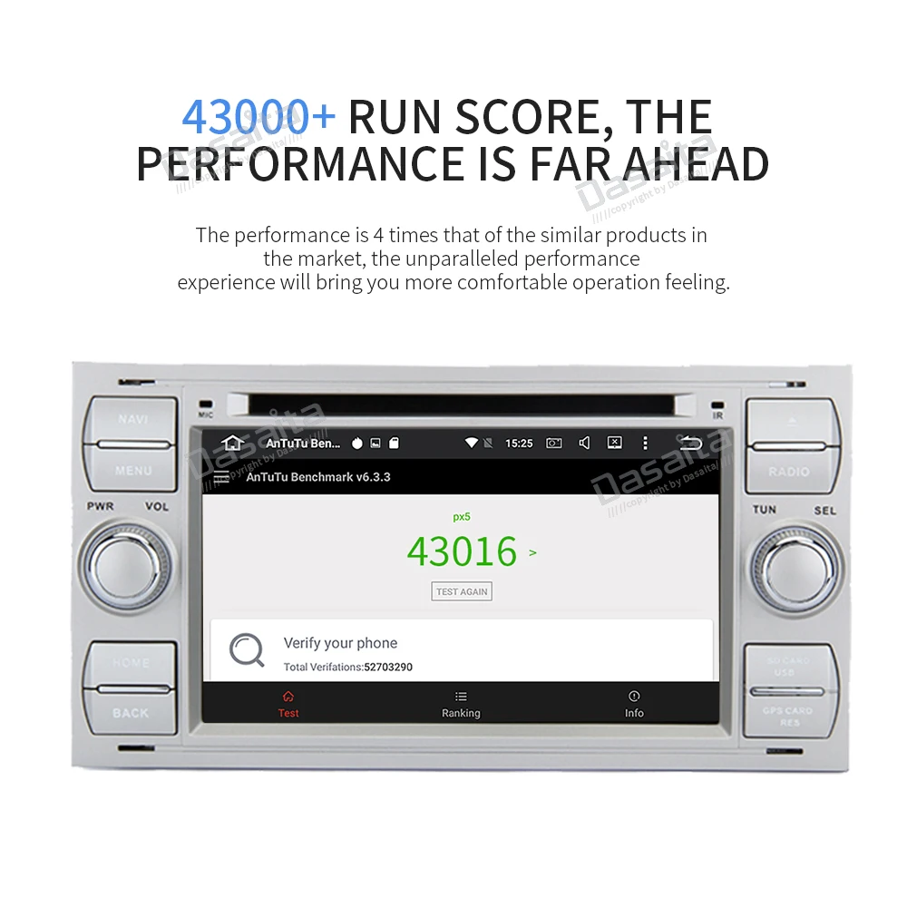 Dasaita " сенсорный экран 2 din Android 9,0 автомобильный dvd-плеер для Ford Focus 2 Kuga Fiesta Mondeo 2003 2004 2005 2006 2007 gps радио