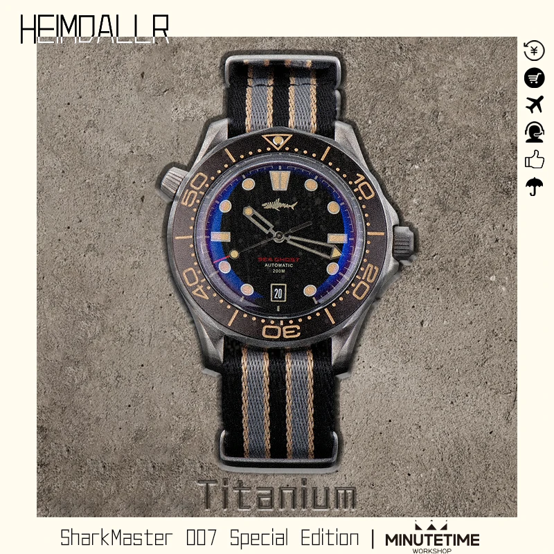 Автоматические часы для дайвинга OMG 007 светящиеся 200 м водонепроницаемые