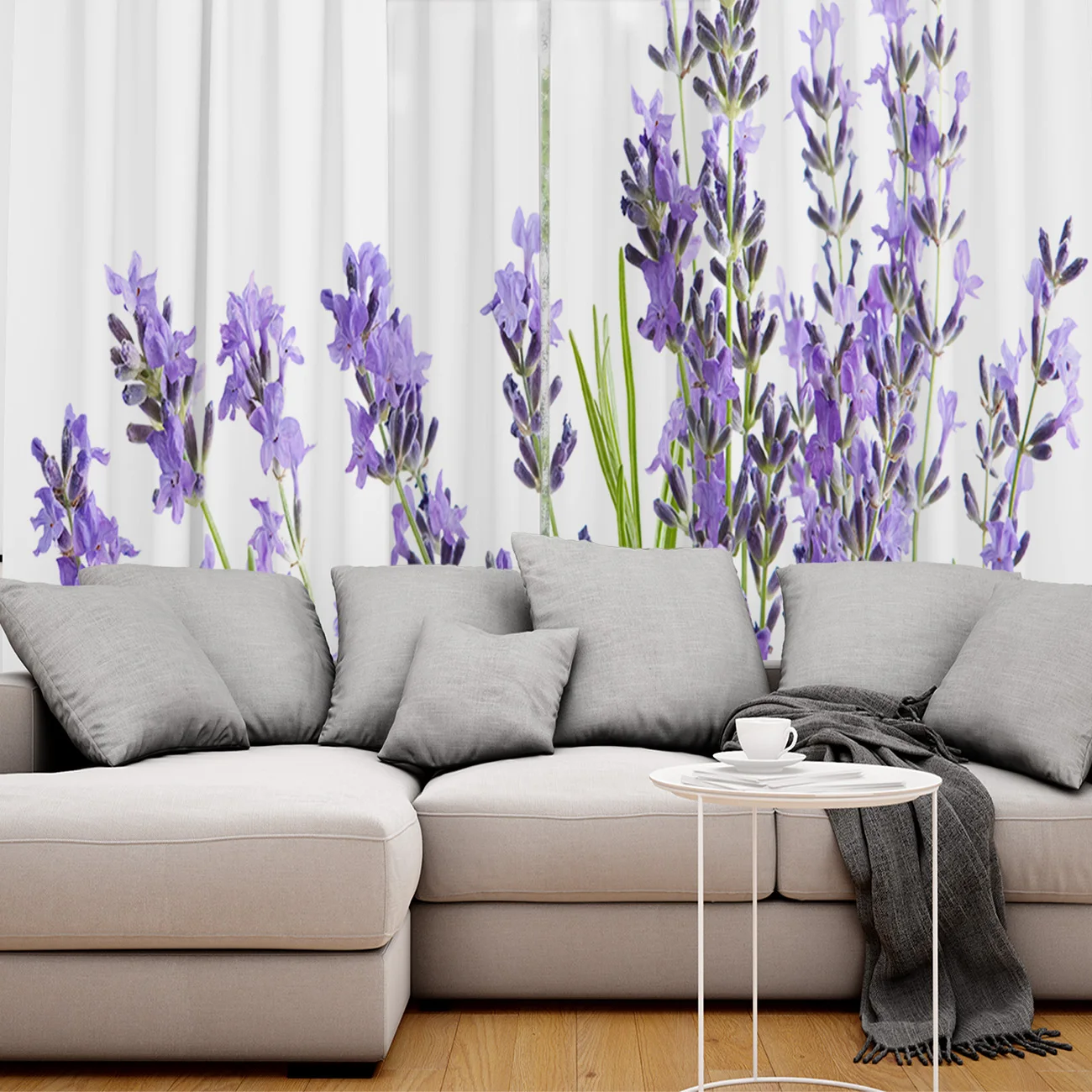 Занавески с цветочным принтом лаванды шторы белым для гостиной спальни детской